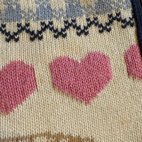 VTG Sweater Loft Costal Grandma Quirky Patchwork Knit Love Cardigan Size Large - Picture 5 of 8